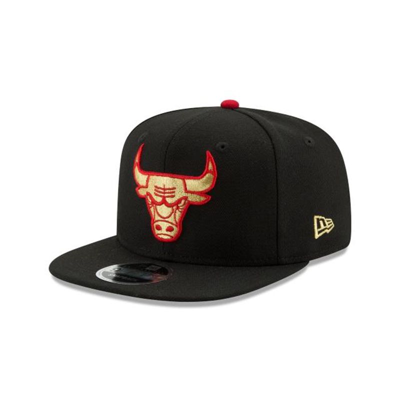 NBA Chicago Bulls Gold Flip 9Fifty Snapback (VEQ1762) - Black New Era Caps